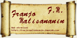 Franjo Mališananin vizit kartica